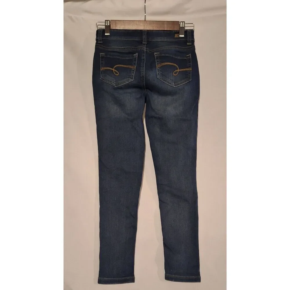 Justice Girls Mid-Rise Jeggings‎ Indigo Distressed Size 12